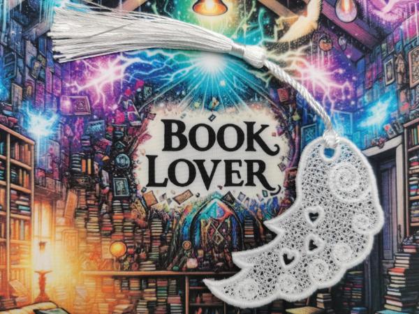 Preview: LESEflügel Lesezeichen Schutzengel Flügel weiß